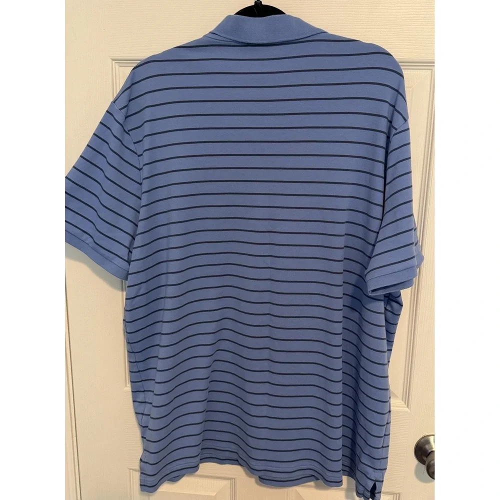 Polo Ralph Lauren Men's Polo Shirt XXL Blue Stripe Soft Touch Golf Preppy Casual